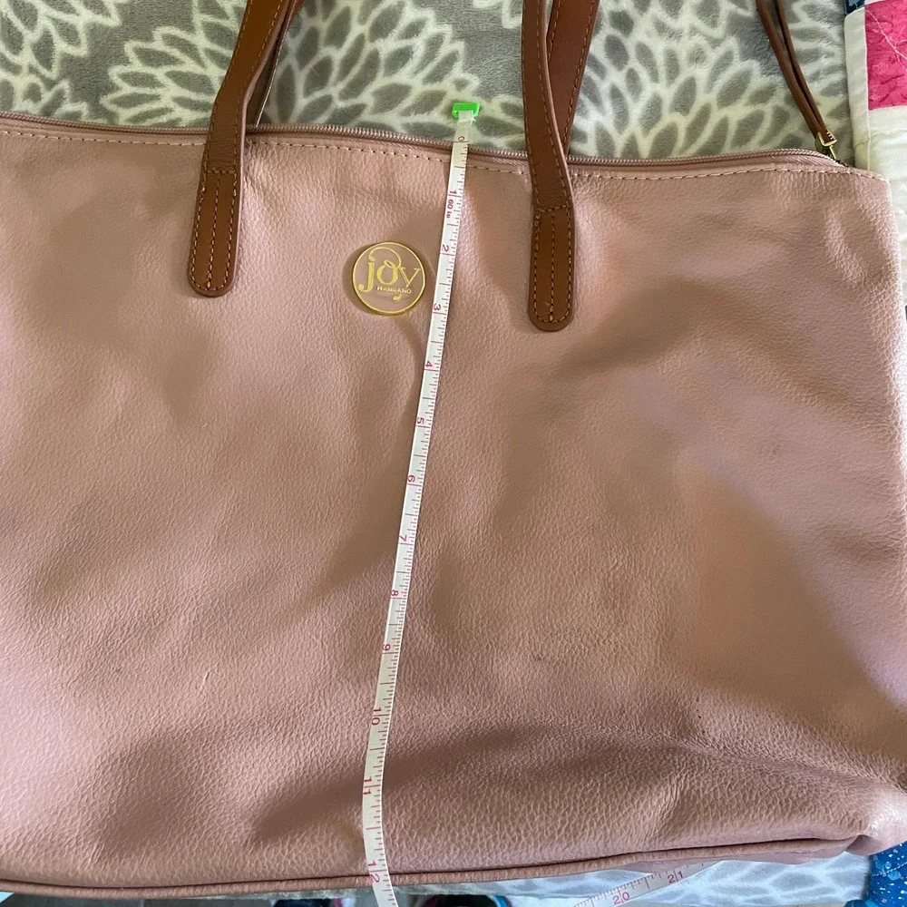 Joy Mangano Pink‎ Pebbled Leather Tote Bag Crossbody Purse Matching Set Normcore